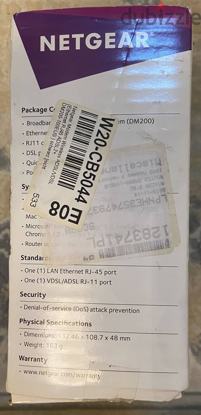 Netgear modem router- not wireless 6