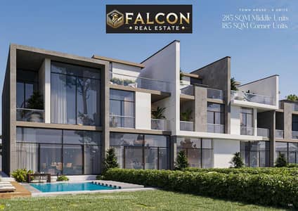 with 28% Discount Own a Corner Townhouse Villa with 90m Open View Directly on Suez Road, next to Al Rehab City and Family Park in Saada New Cairo