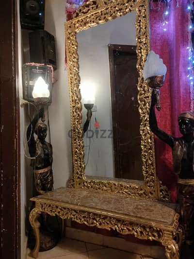 مرايا سونكول خشب زان مدهب + رخامه