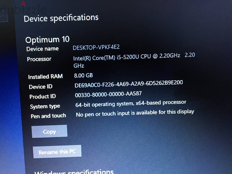 توشيبا i5 خامس ssd256  ram8 3