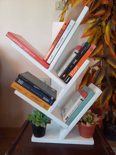 مكتبة صغيرة للكتب و للديكور خشب طبيعي