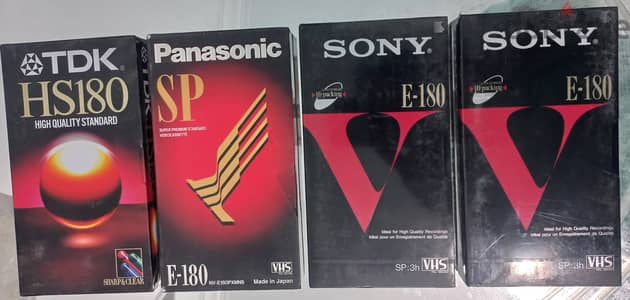 شرائط فيديو جديدة لم تستخدم ماركات مختلفة Sony و Panasonic و TDK
