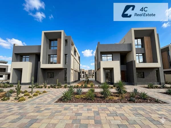 Twin house villa for resale in Saada New Cairo priced 4 million below market rate a 410 m area prime location and an open view