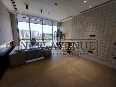 Ready to move office with a luxury finishing semi-furnished divided to rooms for companies with panoramic view