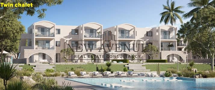 شاليه متشطب بالكامل يطل على البحر والبحيرة في سولت , تسليم 2027,  lمساحة المباني 95م, 2 غرف نوم , 2 حمام