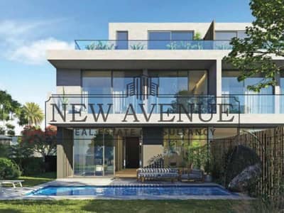 Villa with down payment and installments  Over looking greenery and lake in Swan lake residence by  Hassan Allam