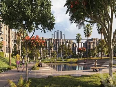 شقة متشطبة بالكامل في Swan Lake Residence Hassan Allam بمقدم و اقساط و تطل علي اكبر حديقة