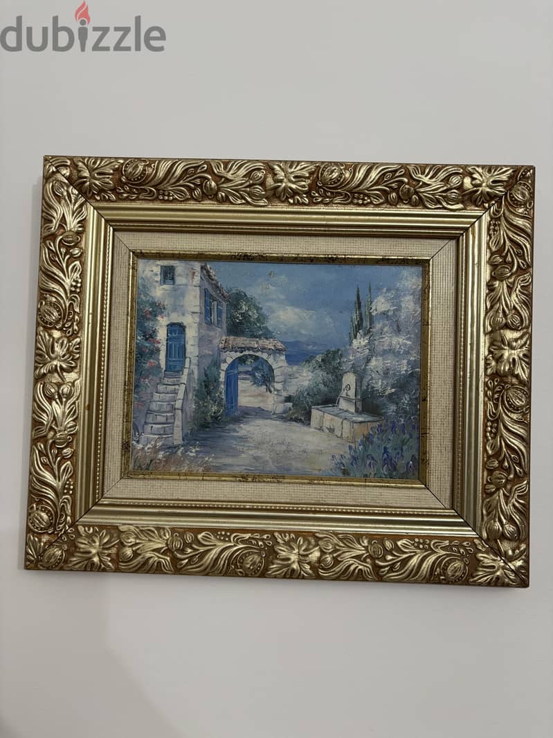 Vintage Moroccan Framed Art – Orientalist Interior Scene 4