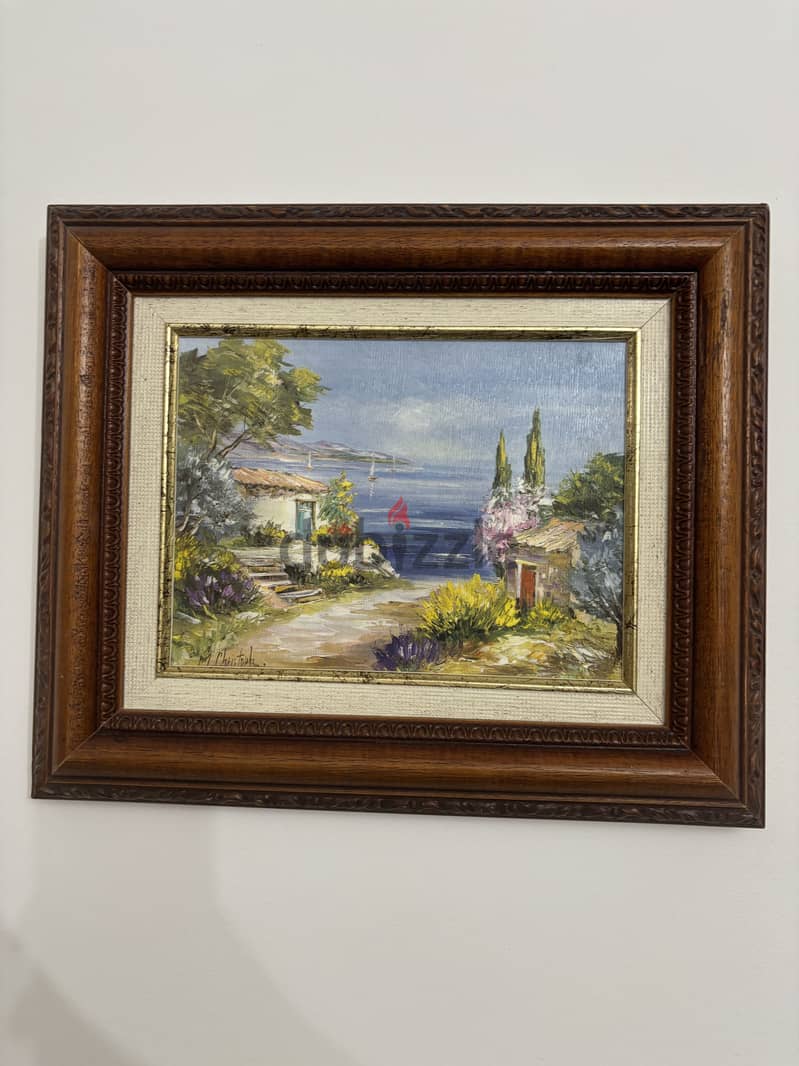 Vintage Moroccan Framed Art – Orientalist Interior Scene 12