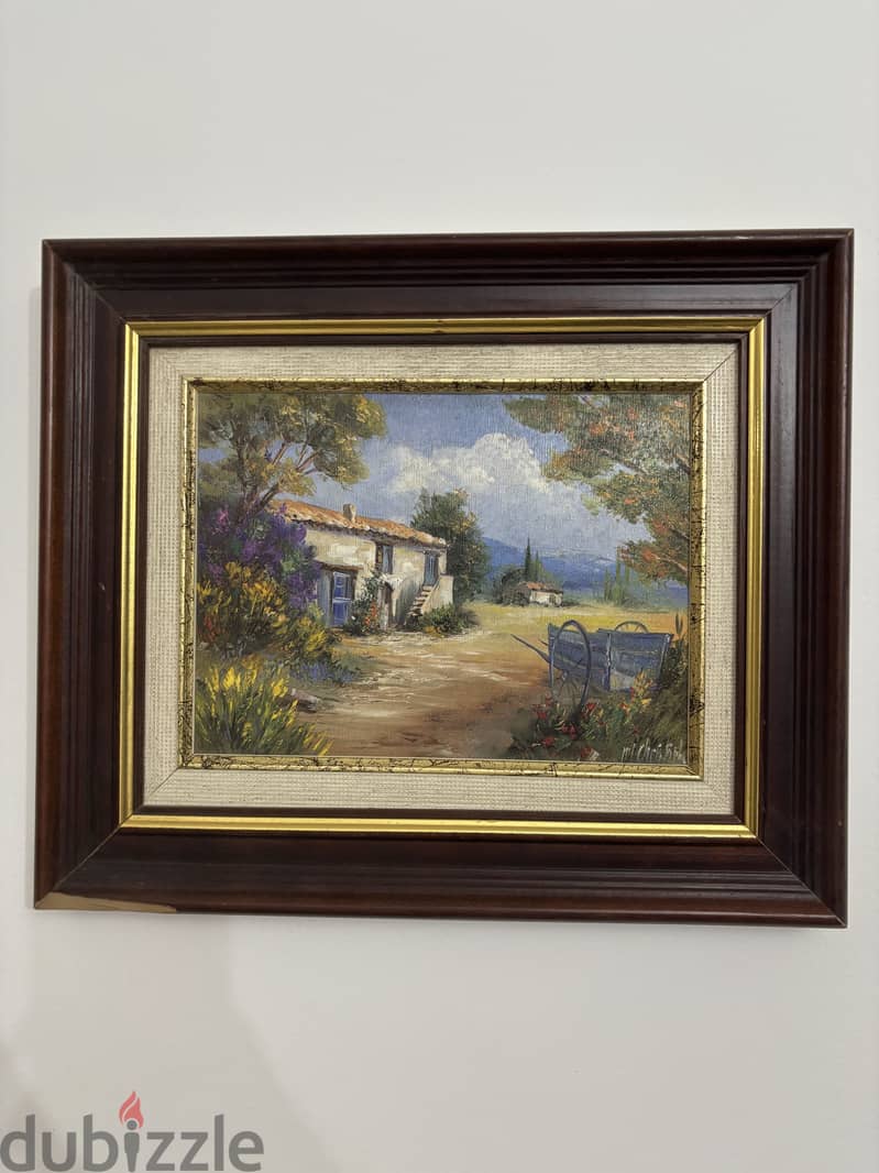 Vintage Moroccan Framed Art – Orientalist Interior Scene 14