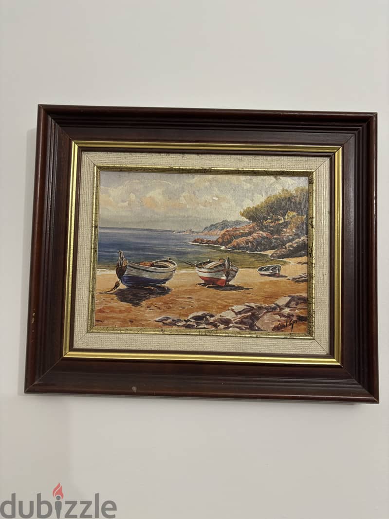 Vintage Moroccan Framed Art – Orientalist Interior Scene 16