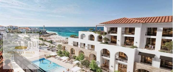 شاليه 193 متر متشطب بالمطبخ والتكيفات بمقدم 1,650,000علي اطول فتره سداد في مدن راس الحكمة الساحل الشمالي برايم لوكيشن اوبن فيو مميز  Modon Ras El Hekm