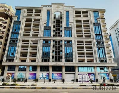 شقة للبيع في كريستال تاورز سموحة 259م دبل فيو تشطيب ألترا سوبر لوكس بالتقسيط