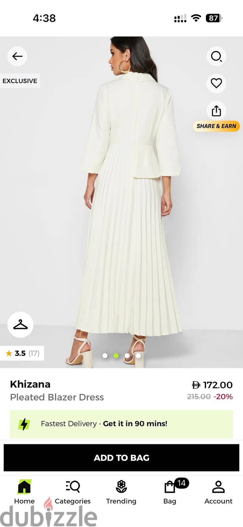 Khizana Pleated Blazer Dress-New 1