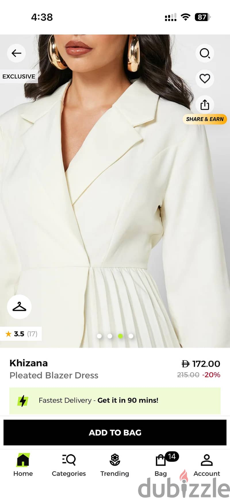 Khizana Pleated Blazer Dress-New 2