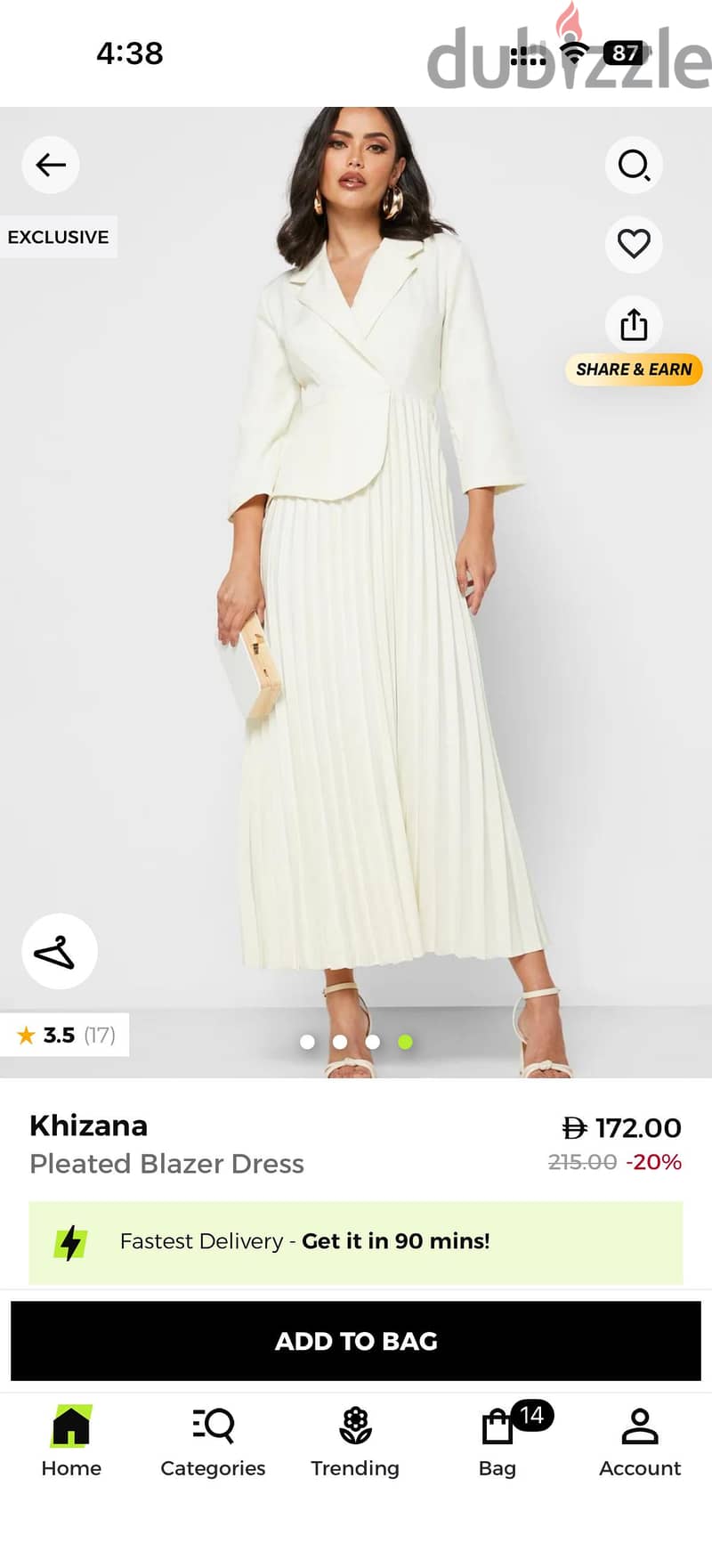Khizana Pleated Blazer Dress-New 3