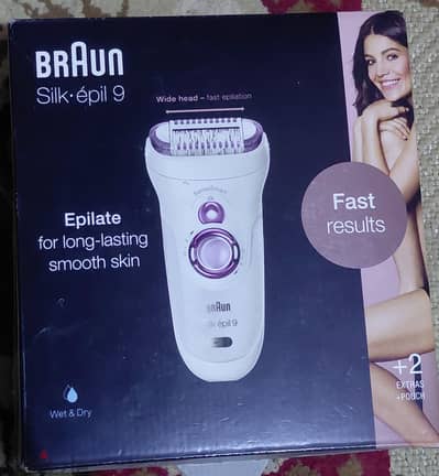 Braun silk epil 9 senso smart + 2 extras بجميع ملحقاتها