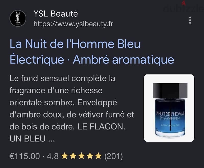 YSL Bleu Electrique ORIGINAL Perfume 2