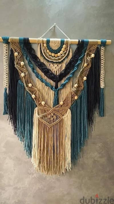 لوحة مكرمية هاند ميد ديكور حائط بألوان مميزة | Boho Wall Hanging