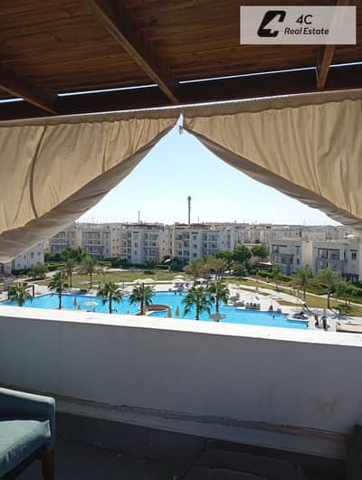 بنتهاوس متشطب بالفرش لقطه للبيع في امواج الساحل الشمالي سيدي عبد الرحمن ٢ غرفه sea view  بحري صريح لوكيشن مميز جدا/ amwaj north coast
