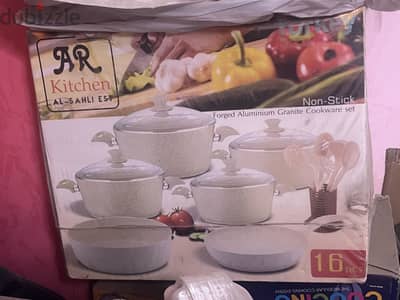 طقم حلل جرانيت تركي 16 قطعة AR kitchen جديد