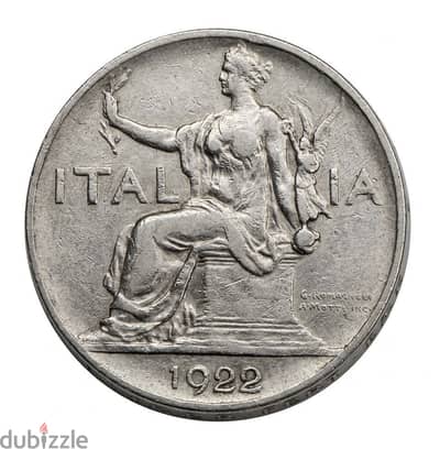 1922 Italian 1 Lira coin