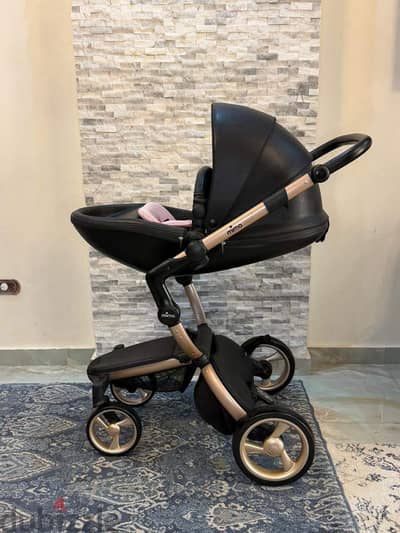 Mima Stroller Black x Pink Used Like New