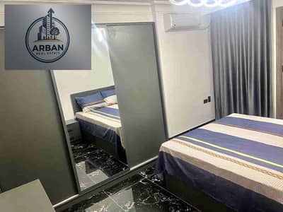 For rent, a furnished hotel apartment with new furniture, first occupancy in Zahra Al-Maadi, next to Wadi Degla Club, a distinctive and very quiet location.
