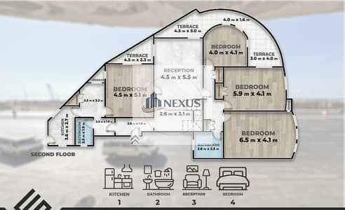 Administrative headquarters 500m for rent, Laurent, direct sea view
