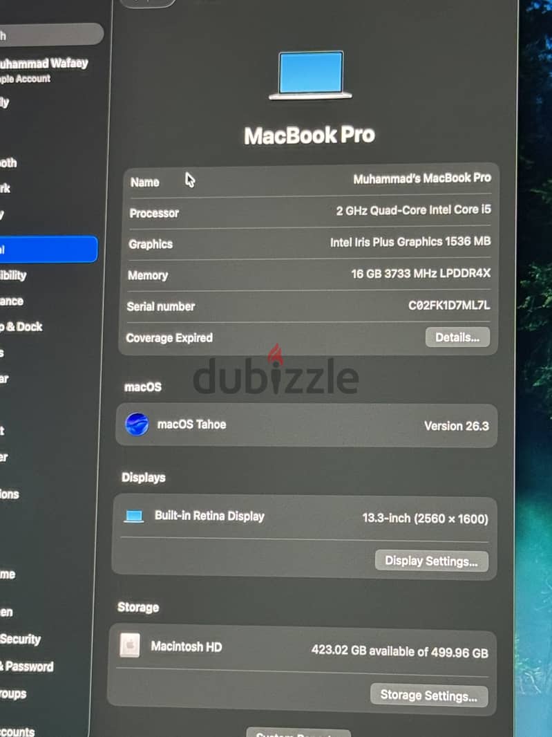 Macbook pro 2020 5