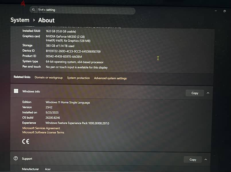 acer aspire 5 16 gb ram 3