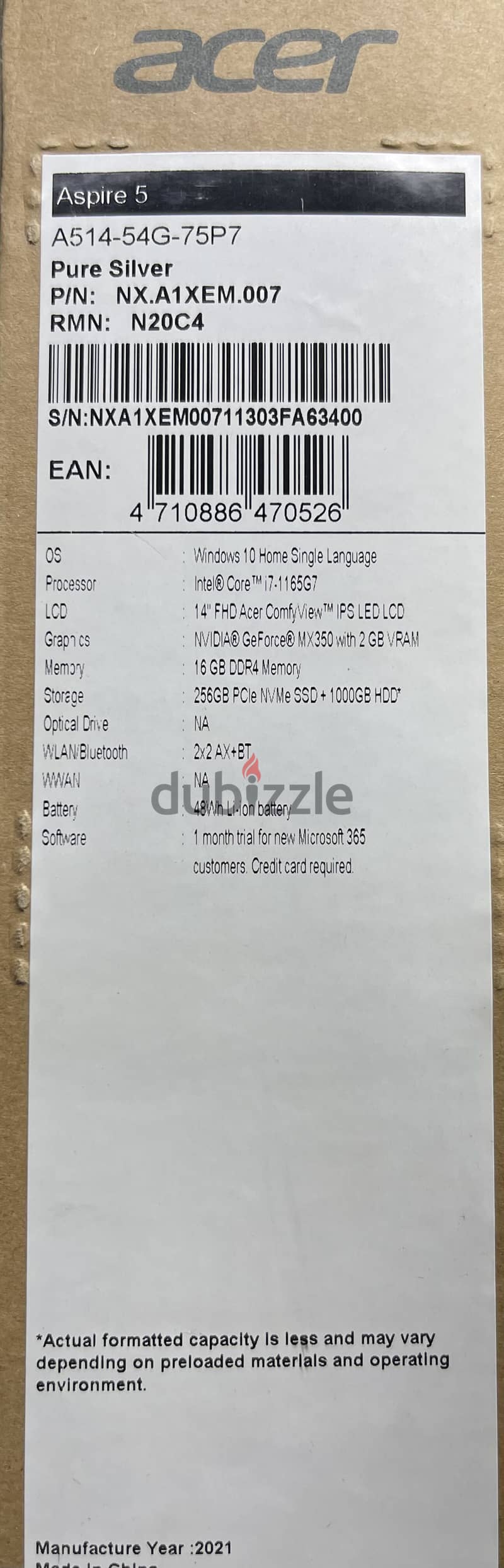 acer aspire 5 16 gb ram 10