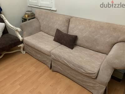 3 seats and 2 seats Sofa with 2 wooden chairs