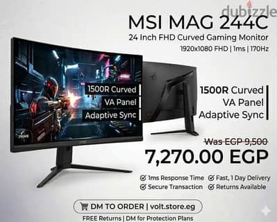 MSI MAG 244C 170hz curved monitor 170hz