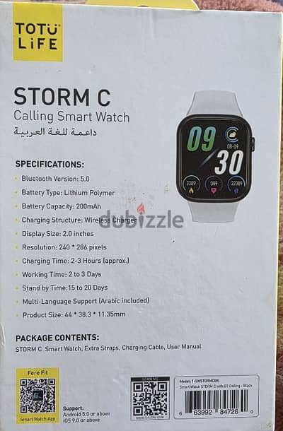 smart watch totu life storm c