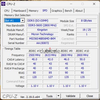 Ram kit (2*8) 5600MT/s DDR5 kingeston Non-ECC CL46 sodimm Laptop Memor