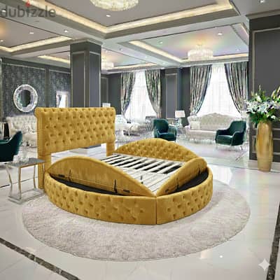 سرير "رويال" الدائري المطور فخامة ملكية مع أكبر سحارة تخزين ثلاثية