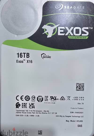 Seagate Exos X16 16TB Enterprise HDD - SAS 12Gb/s - 7200 RPM