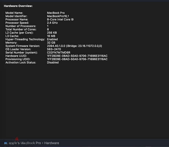 MacBook Pro16inch 2019 6