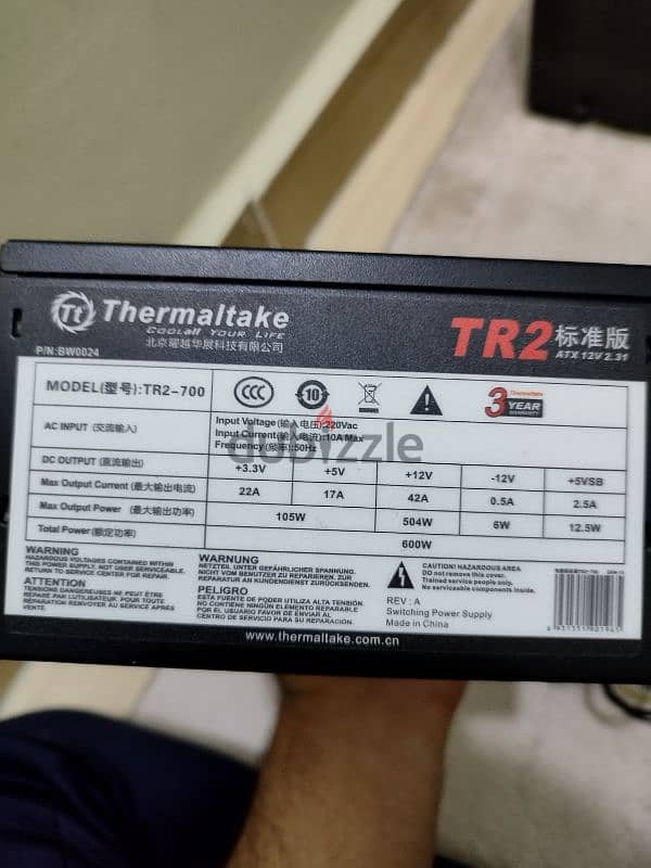 case thermaltake +600W power supply 6