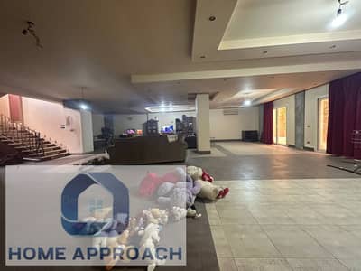 Villa for sale in first settlement on a main street, land area 758m, buildings 1200m, swimming pool. Prime location near Cairo Festival City, Sadat Ax