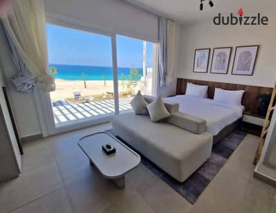 fully finished, air-conditioned sea-view chalet for sale in The Med, North Coast – Ras El Hekma.