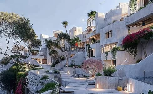 شاليه أرضي بحديقة في South Med – فيو لاجون مباشرة مساحة 121 متر غرفتين نوم وحمامين