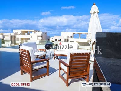 شاليه مفروش بالكامل  للإيجار في هاسيندا وايت – الساحل الشمالي موقع مميز