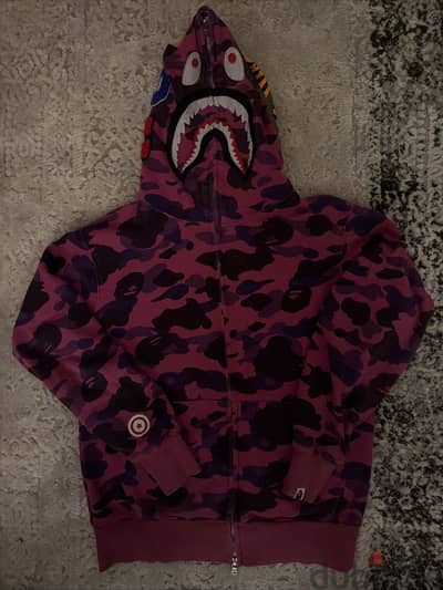 BAPE Color Camo Shark Full Zip Hoodie Purple