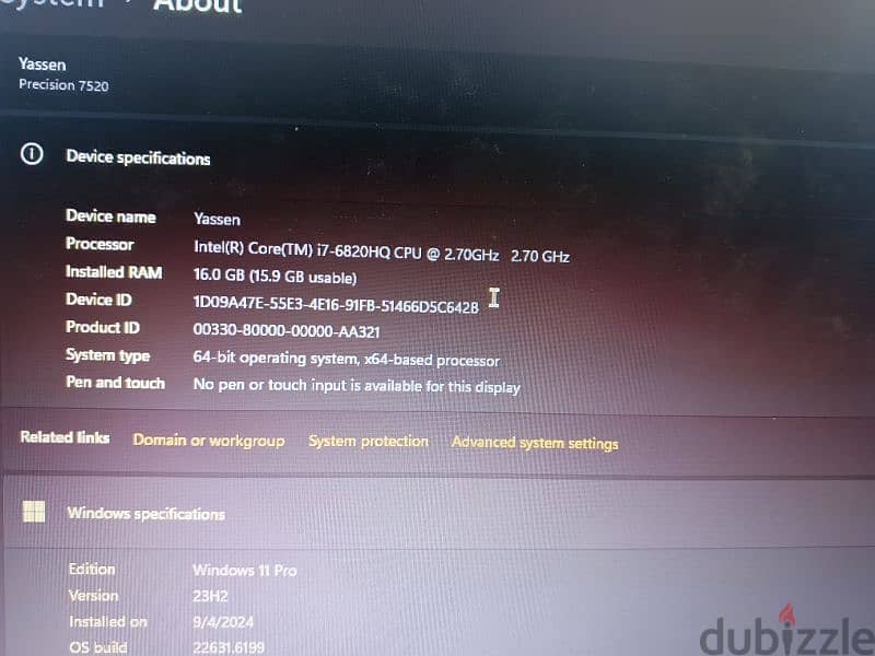 Dell precision 7520 1