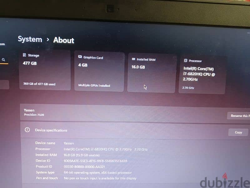 Dell precision 7520 2