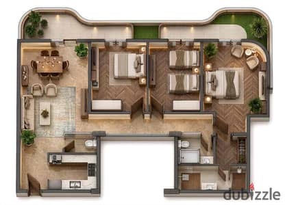 A unique opportunity! Pay 1.1 million Egyptian pounds and own a 148 sq m super-lux apartment immediately in the most beautiful compound on 26th of July Road, directly opposite Mall of Arabia and near Dar Al Fouad Hospital. A fully integrated compound with