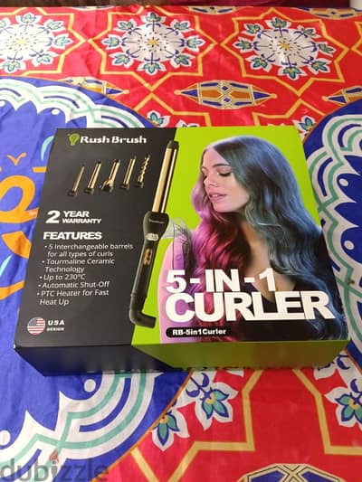مكواة روش براش 5 في 1 أصلية - كسر زيرو - Rush Brush Curler
