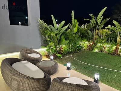Furnished villa for rent with a garden in Hyde Park Compound